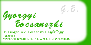 gyorgyi bocsanszki business card